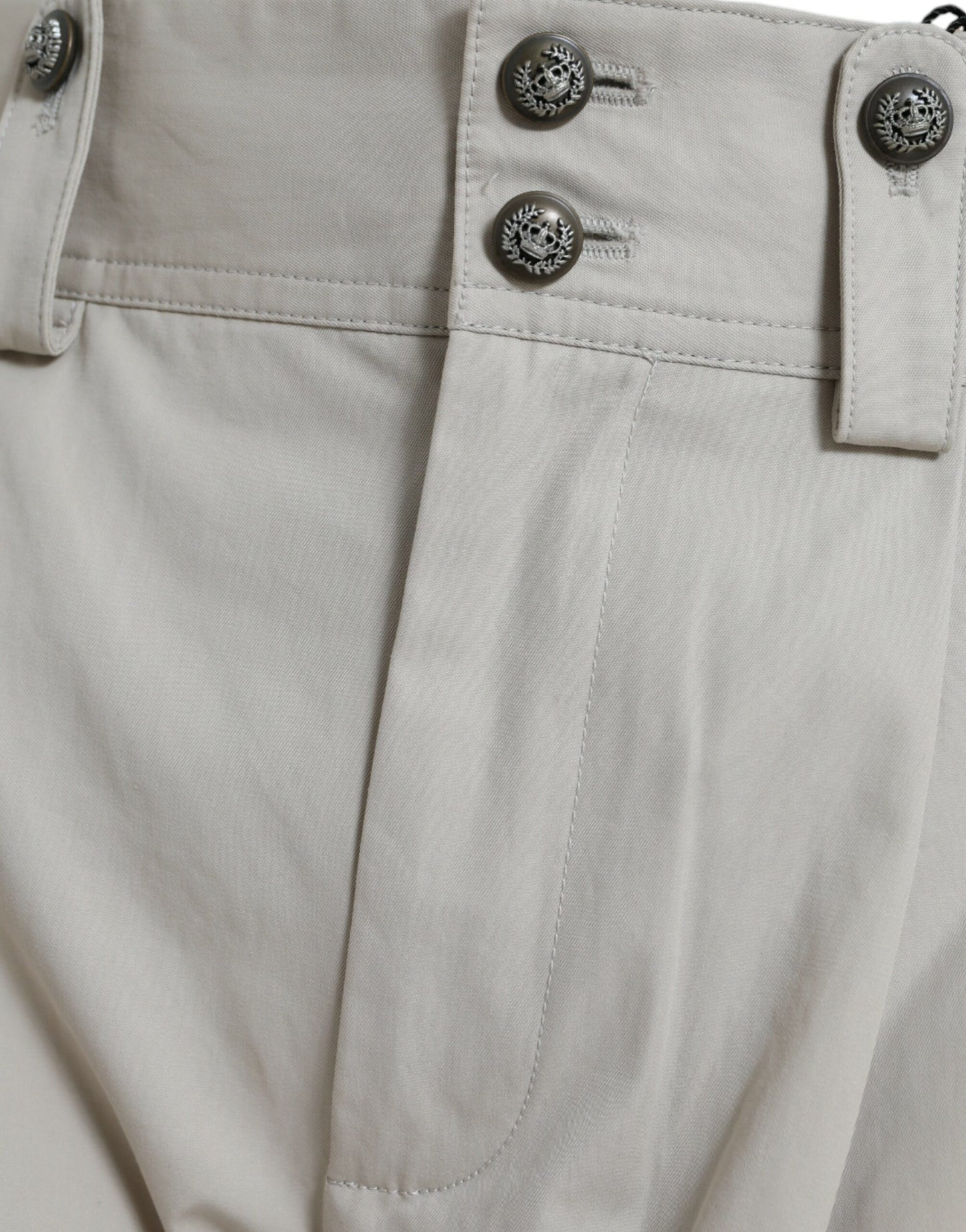  - High-Waisted Tapered Fashion Pants - Beige