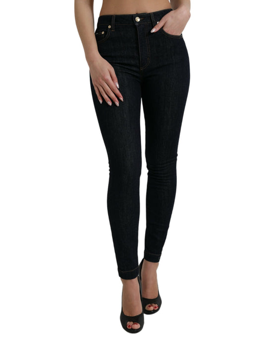  - Sleek Mid-Waist Stretch Denim Jeans