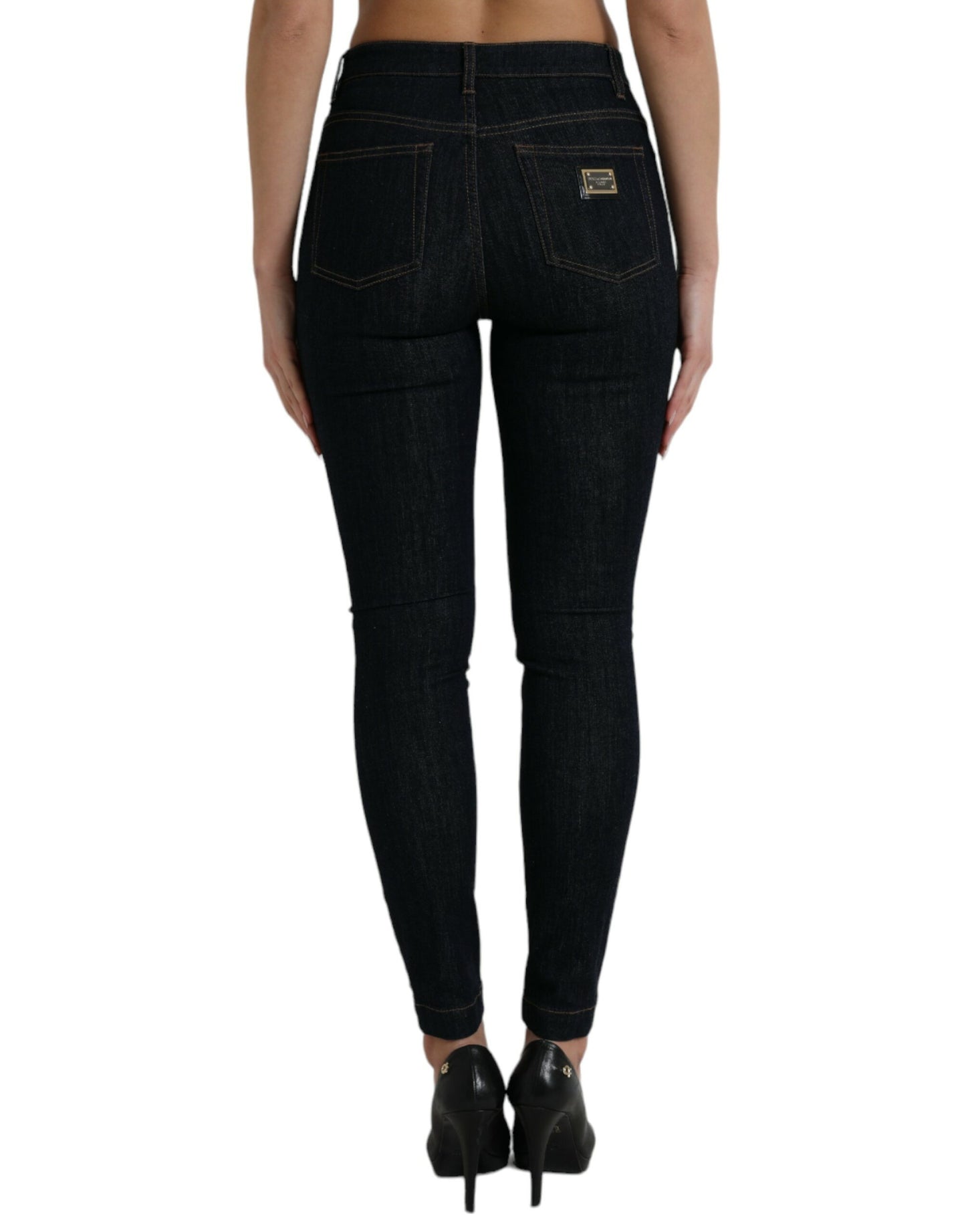  - Sleek Mid-Waist Stretch Denim Jeans