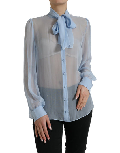  - Elegant Silk Long Sleeve Blouse