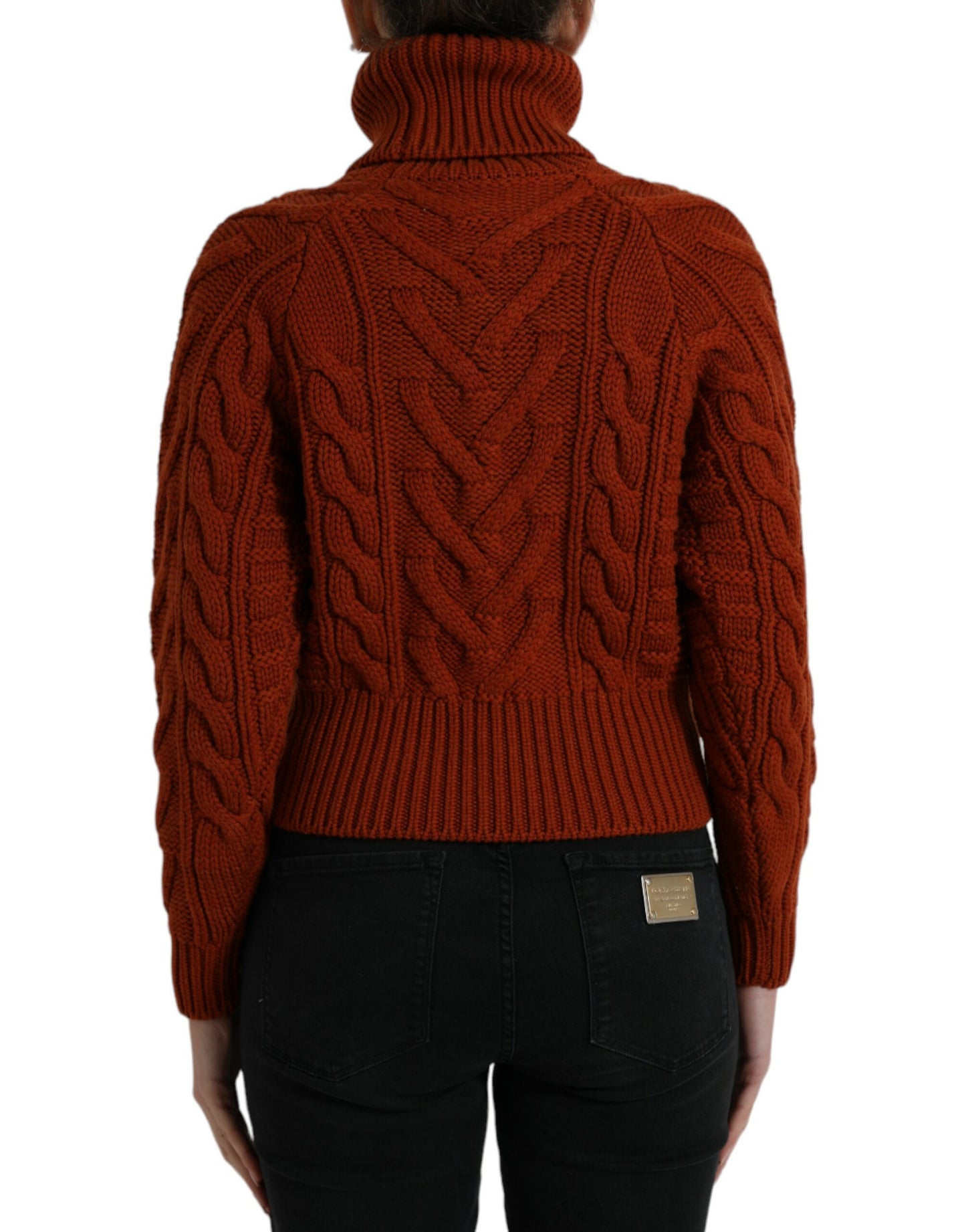  - Elegant Brown Turtleneck Wool Sweater