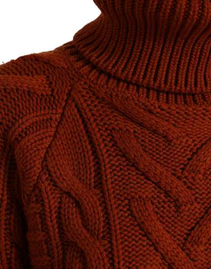  - Elegant Brown Turtleneck Wool Sweater