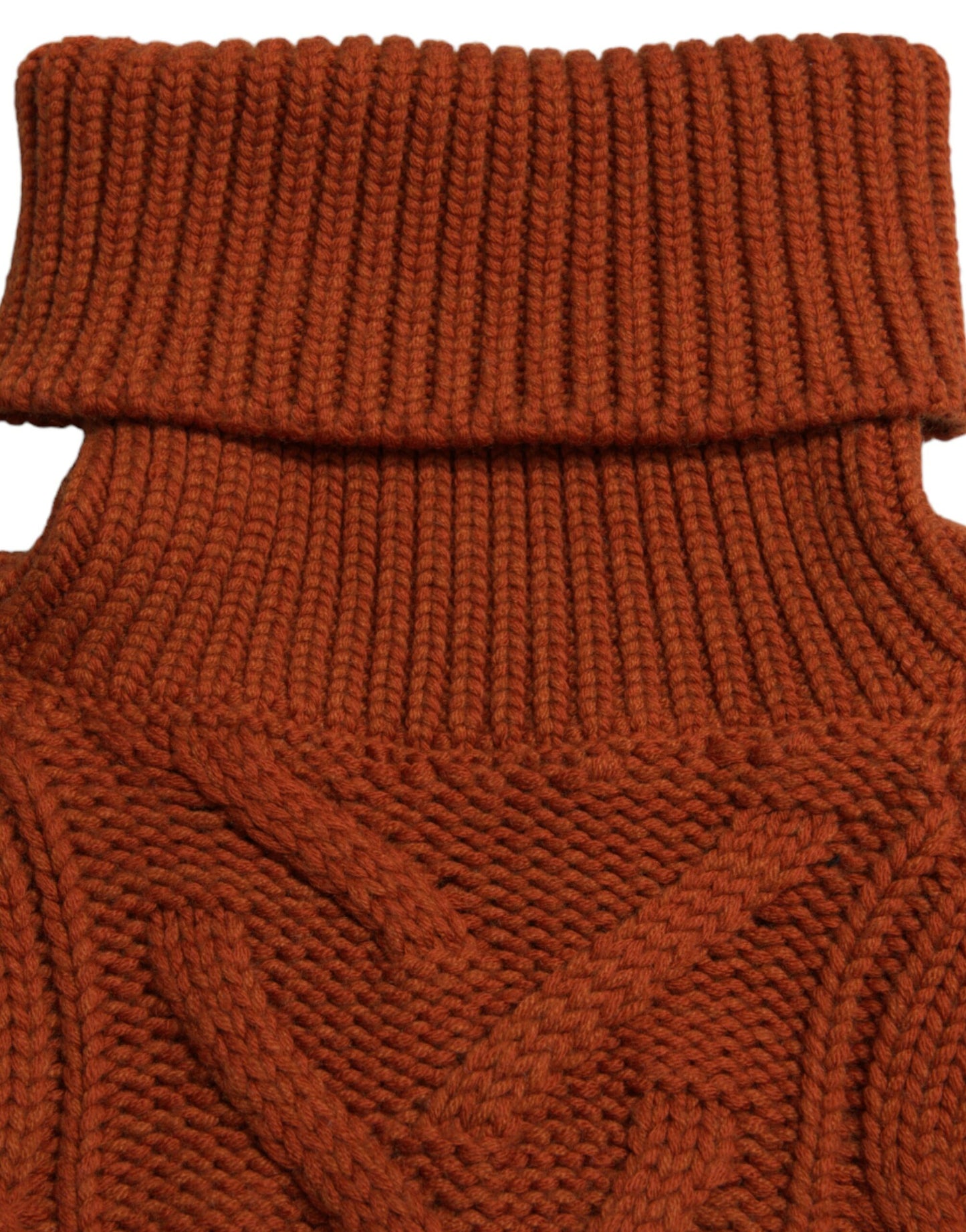  - Elegant Brown Turtleneck Wool Sweater