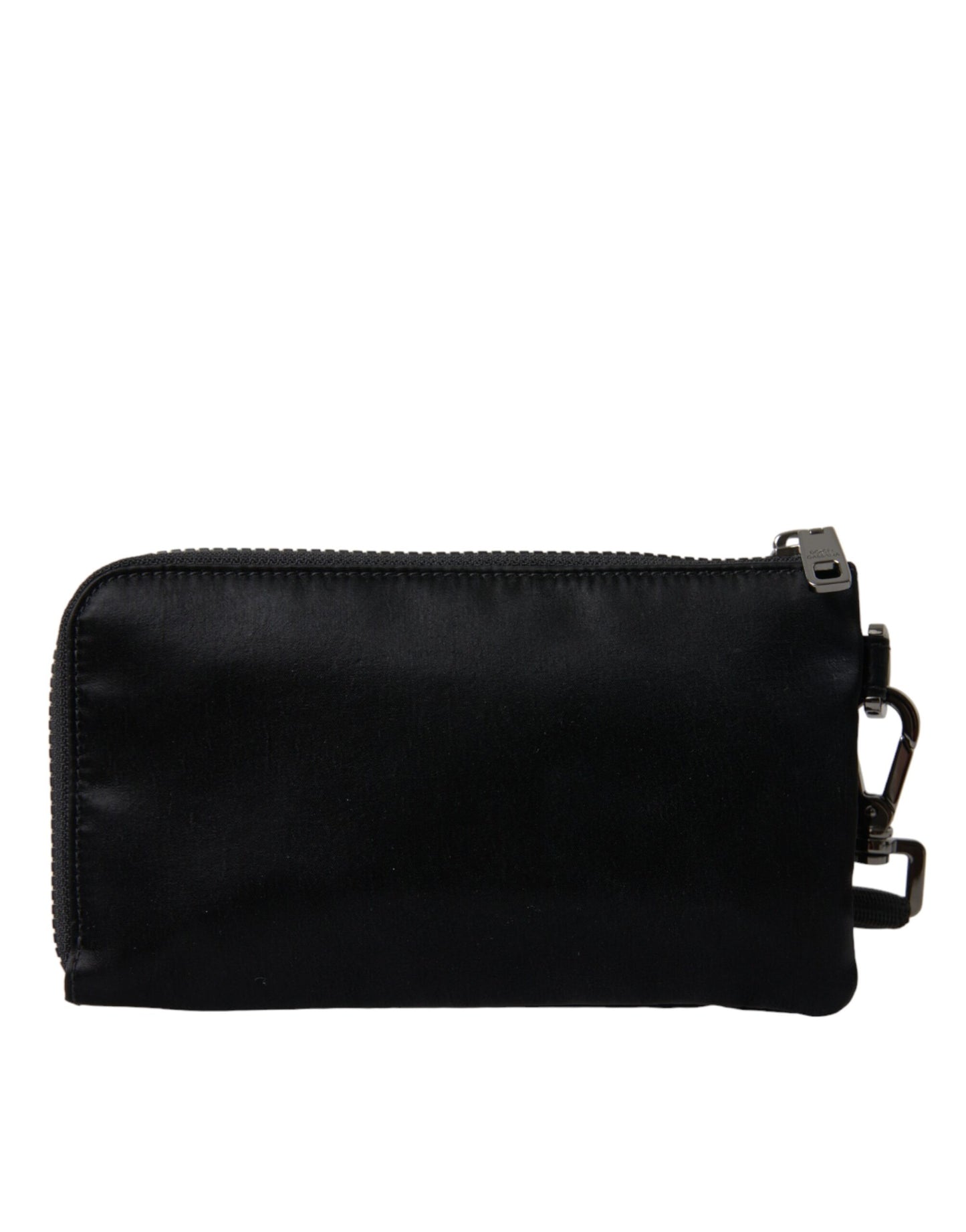  - Elegant Black Nylon & Leather Pouch