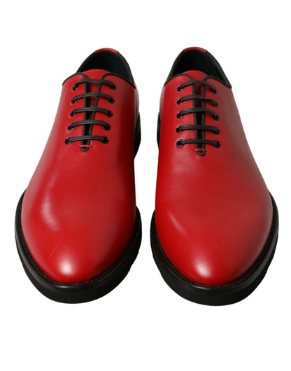  - Elegant Red Leather Oxford Dress Shoes