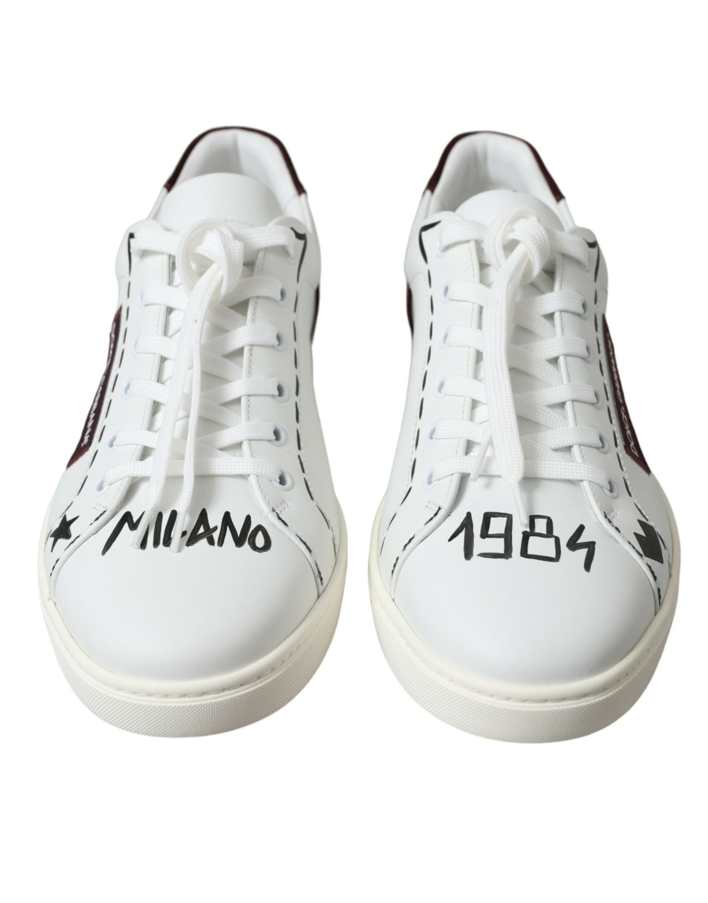  - Exclusive White Bordeaux Low Top Sneakers