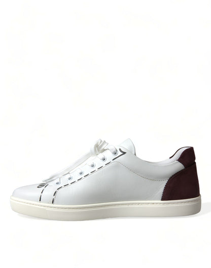  - Exclusive White Bordeaux Low Top Sneakers