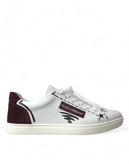  - Exclusive White Bordeaux Low Top Sneakers