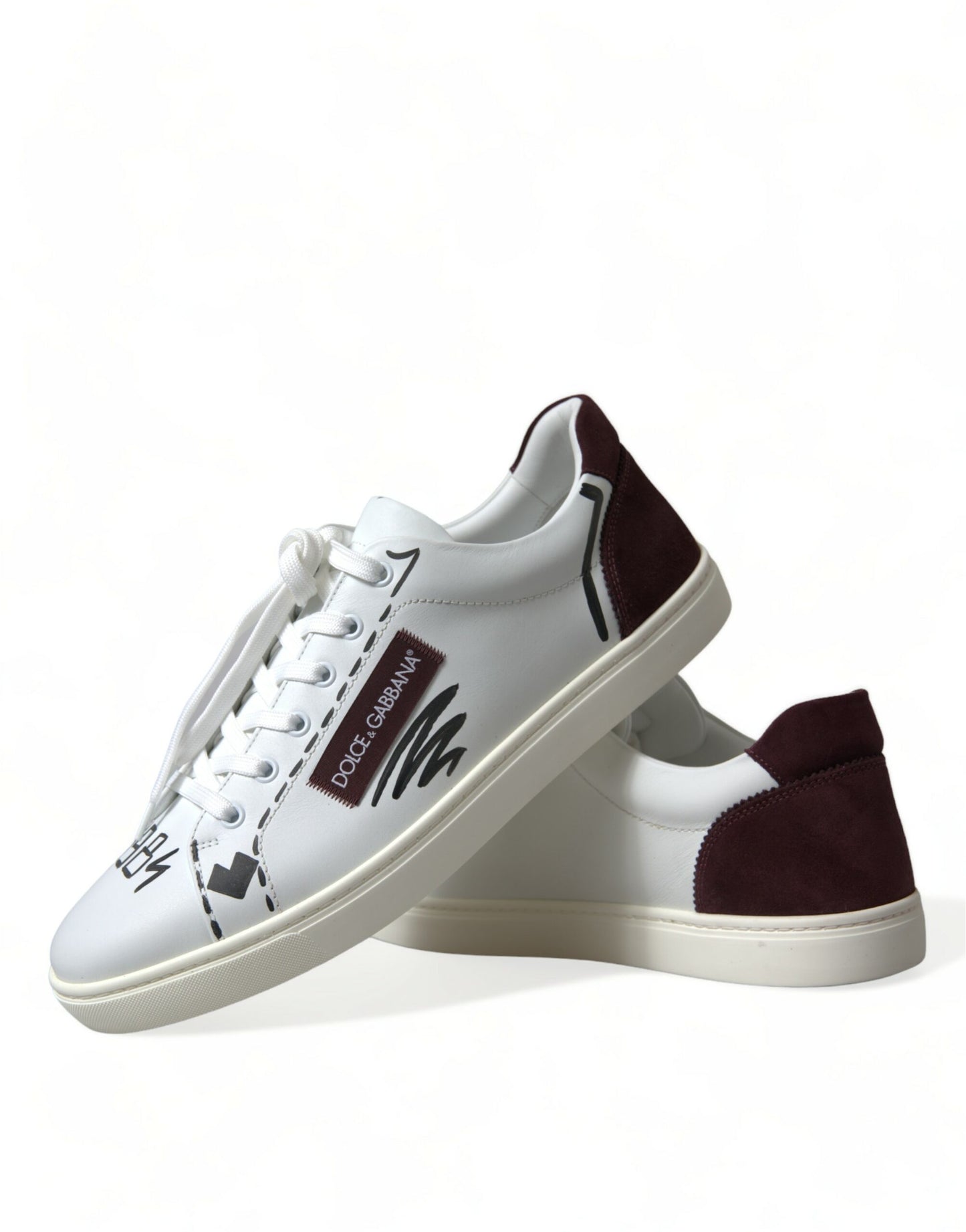  - Exclusive White Bordeaux Low Top Sneakers