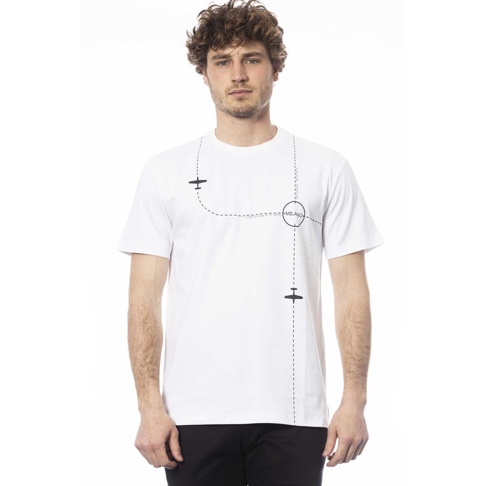  - White Cotton Men T-Shirt