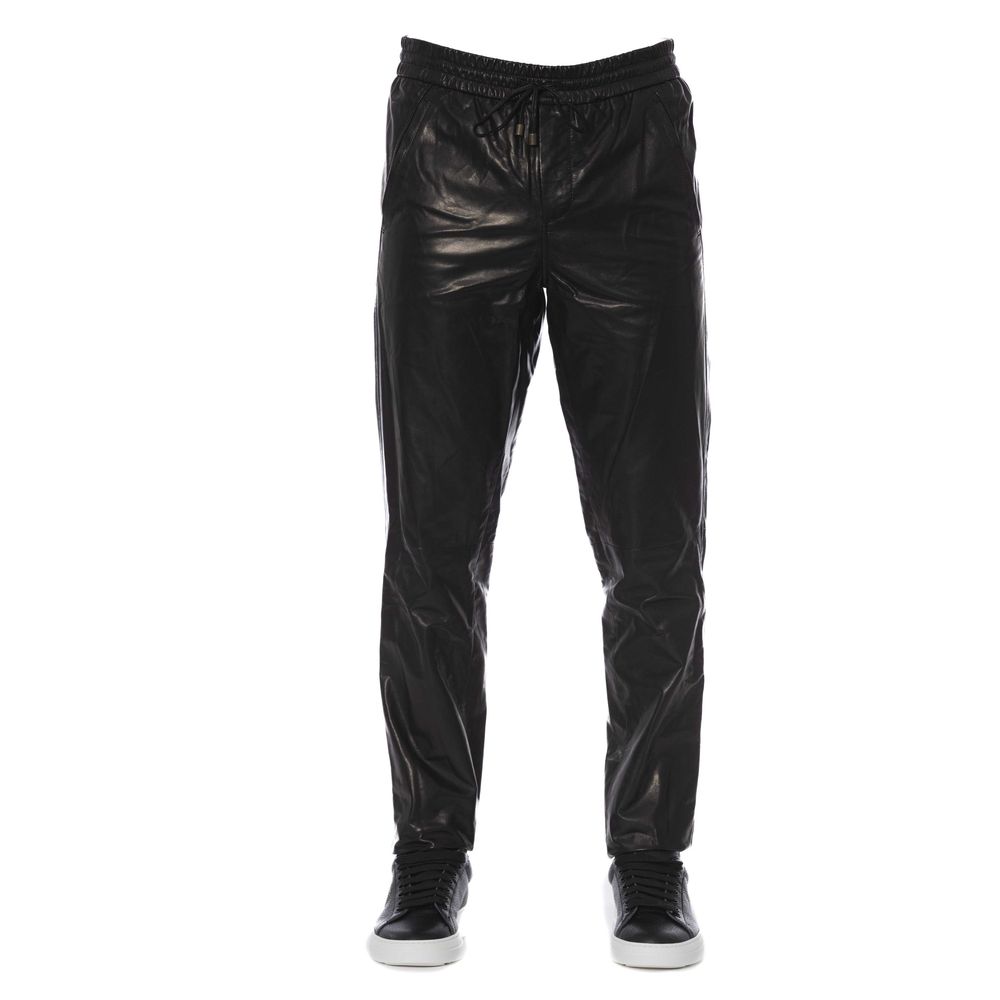  - Sleek Black Leather Trousers for Men