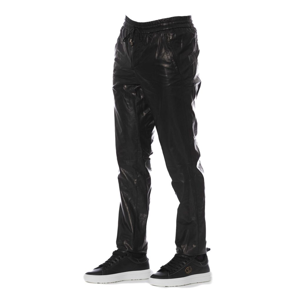  - Sleek Black Leather Trousers for Men