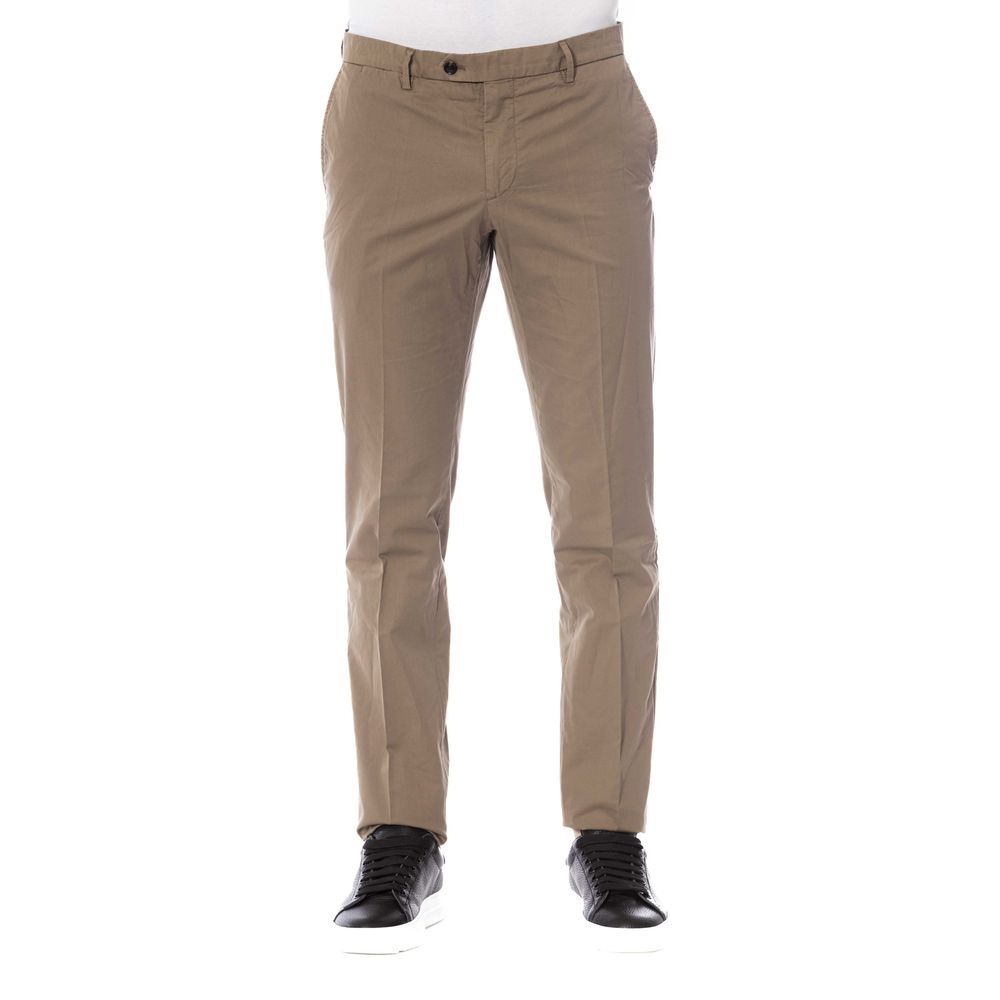  - Brown Cotton Men Pant