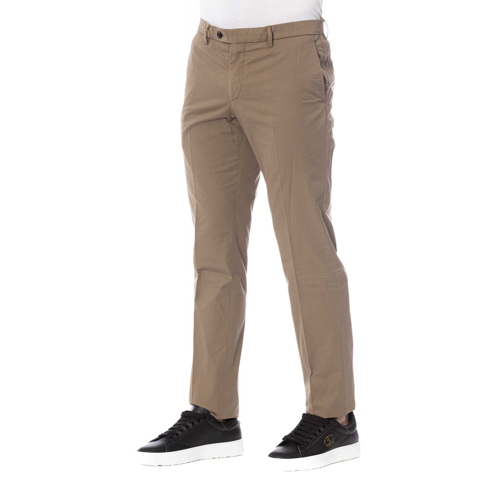 Brown Cotton Men Pant