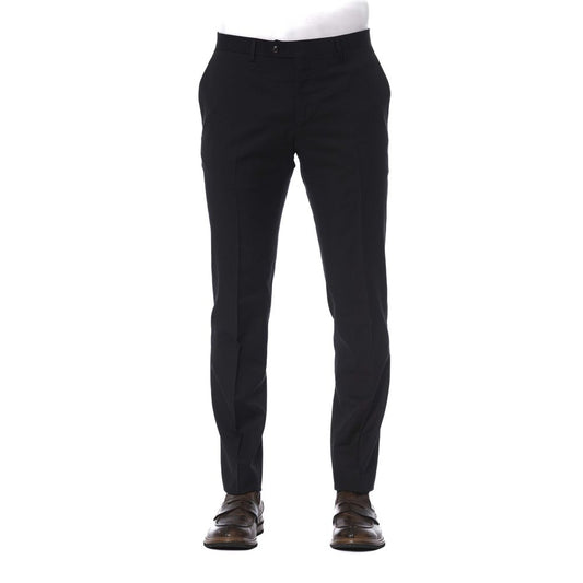  - Black Virgin Wool Men Trouser