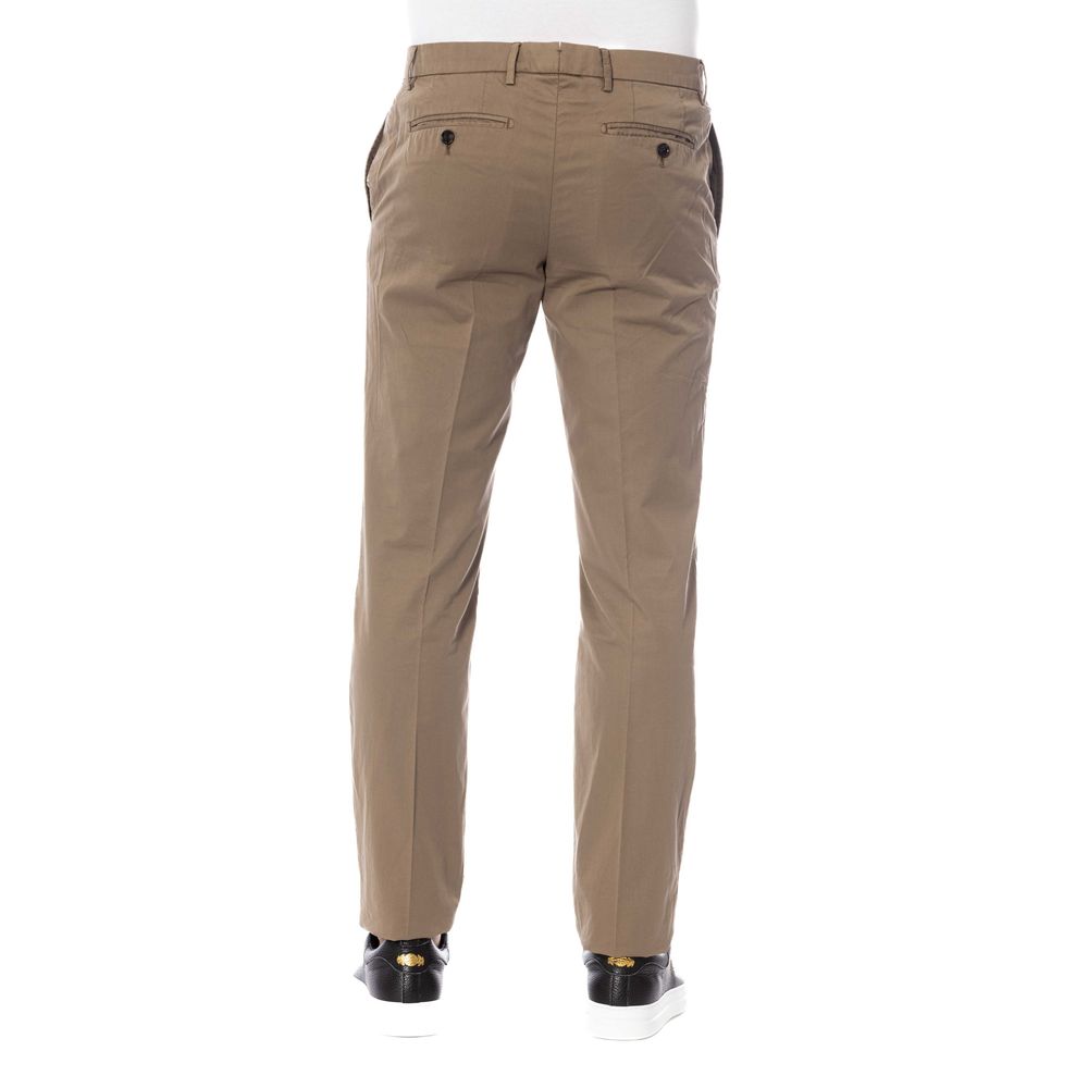  - Brown Cotton Men Pant