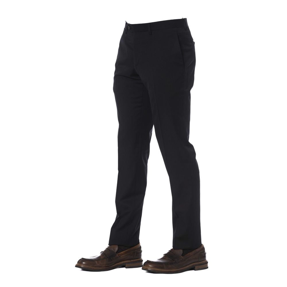  - Black Virgin Wool Men Trouser