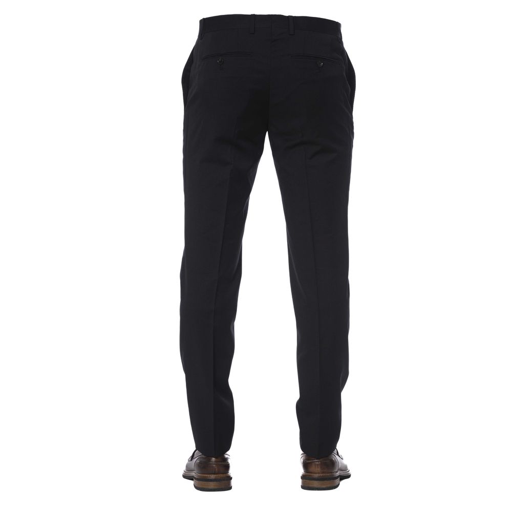  - Black Virgin Wool Men Trouser