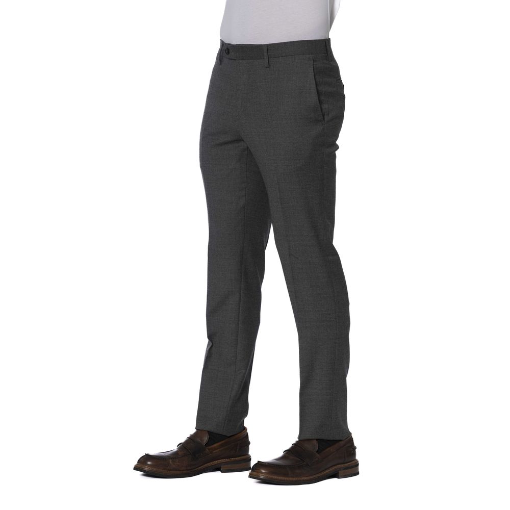  - Gray Wool Men Trouser