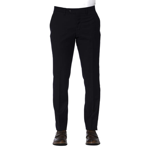 - Blue Wool Men Trouser