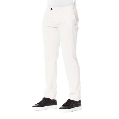  - White Cotton Men Trouser