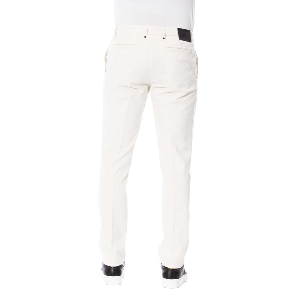  - White Cotton Men Trouser