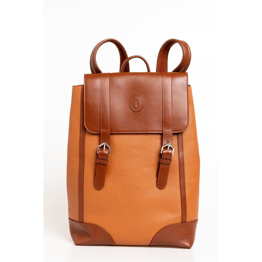  - Brown Leather Men Backpack