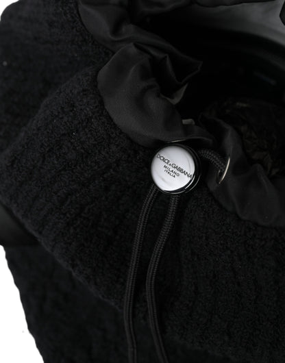  - Elegant Tricot Wool-Blend Backpack in Black