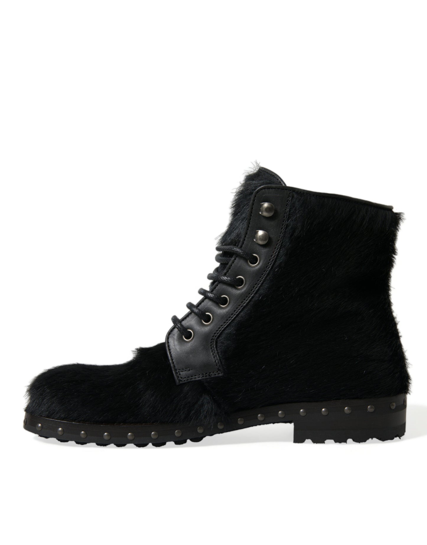  - Elegant Black Calf Leather Lace-Up Boots