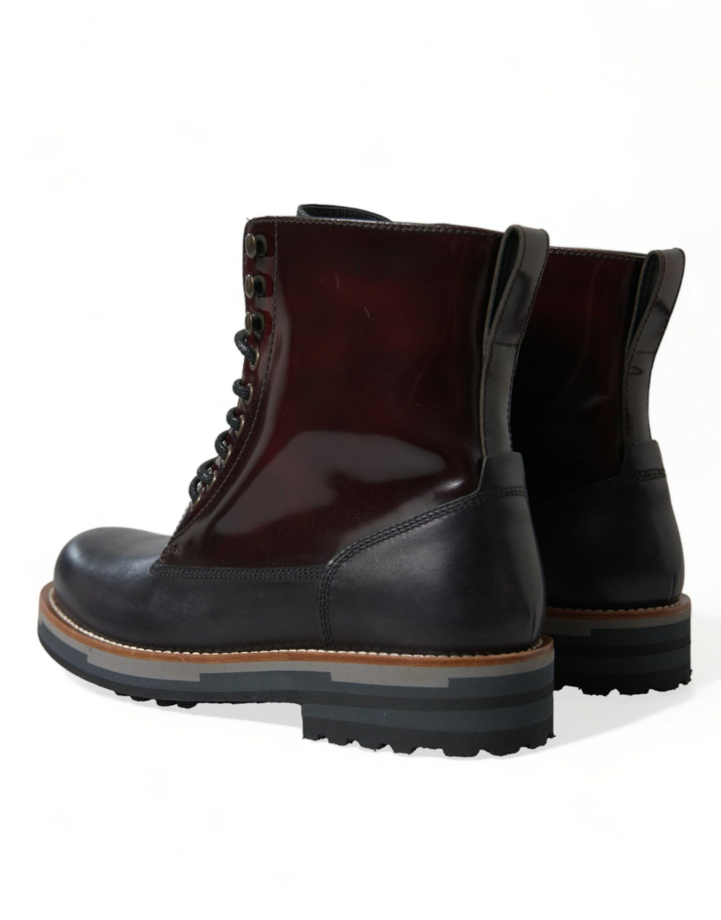  - Elegant Bi-Color Leather Boots