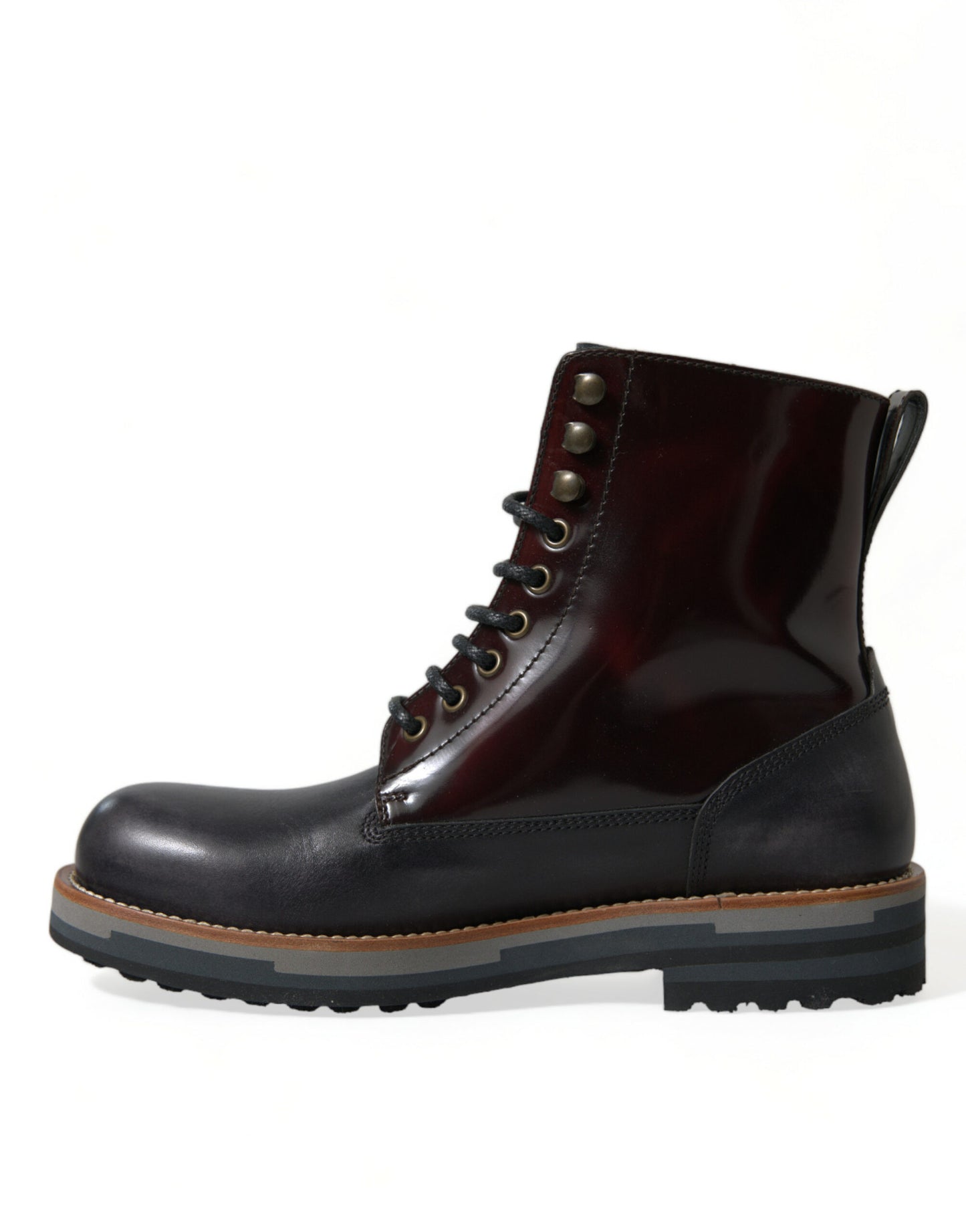  - Elegant Bi-Color Leather Boots