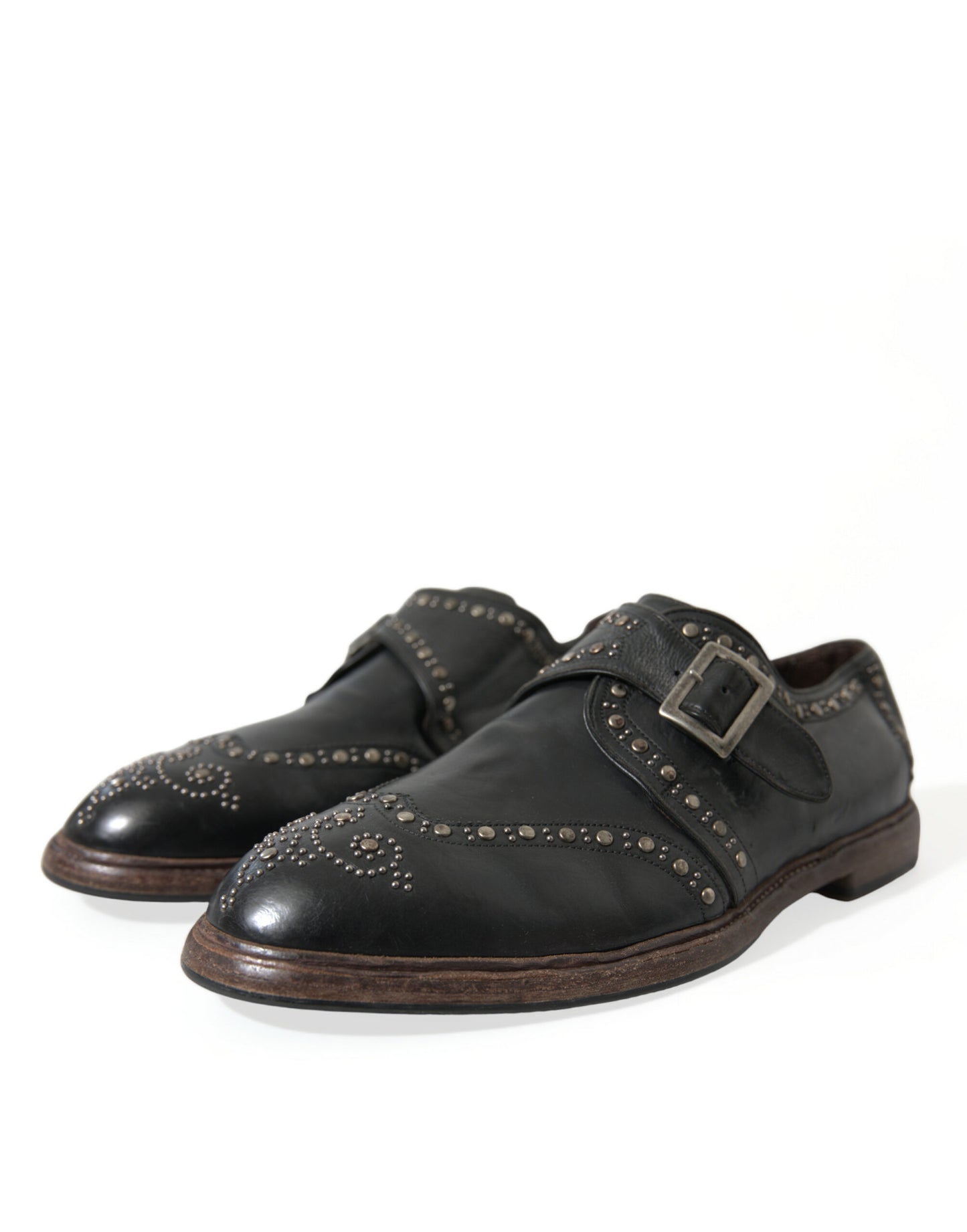  - Elegant Calfskin Leather Monk Straps