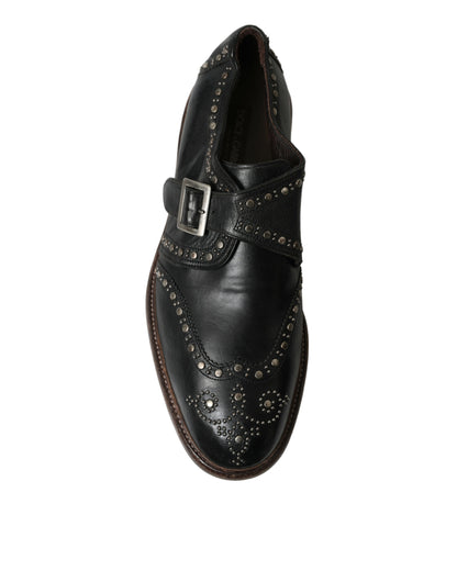  - Elegant Calfskin Leather Monk Straps