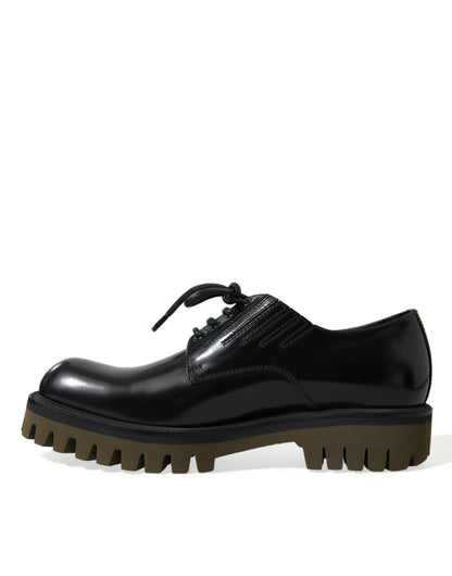  - Elegant Black Leather Derby Dress Shoes