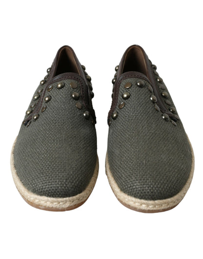  - Studded Canvas Loafer Slipper Shoes