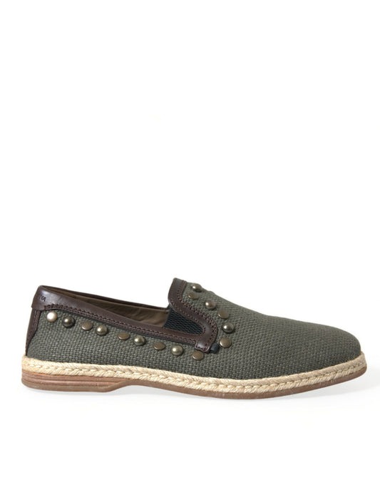  - Studded Canvas Loafer Slipper Shoes