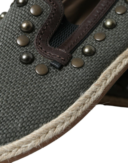  - Studded Canvas Loafer Slipper Shoes