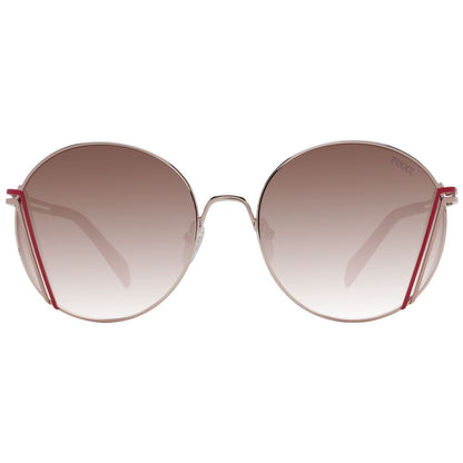 Emilio Pucci Women’s Sunglasses – Rose Gold Frame with Brown Gradient Lenses, 58mm