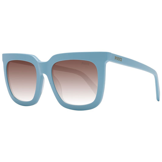 Emilio Pucci Women's Sunglasses – Blue Square Frame with Brown Gradient Lenses, 54mm