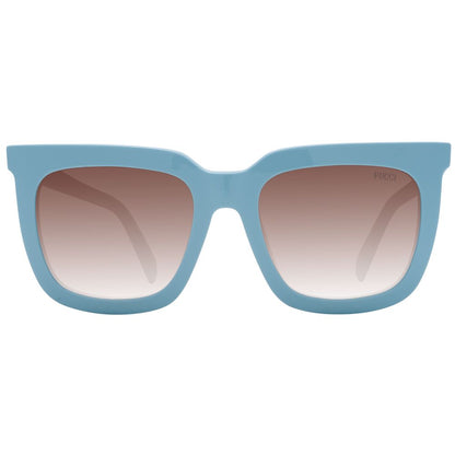 Emilio Pucci Women's Sunglasses – Blue Square Frame with Brown Gradient Lenses, 54mm