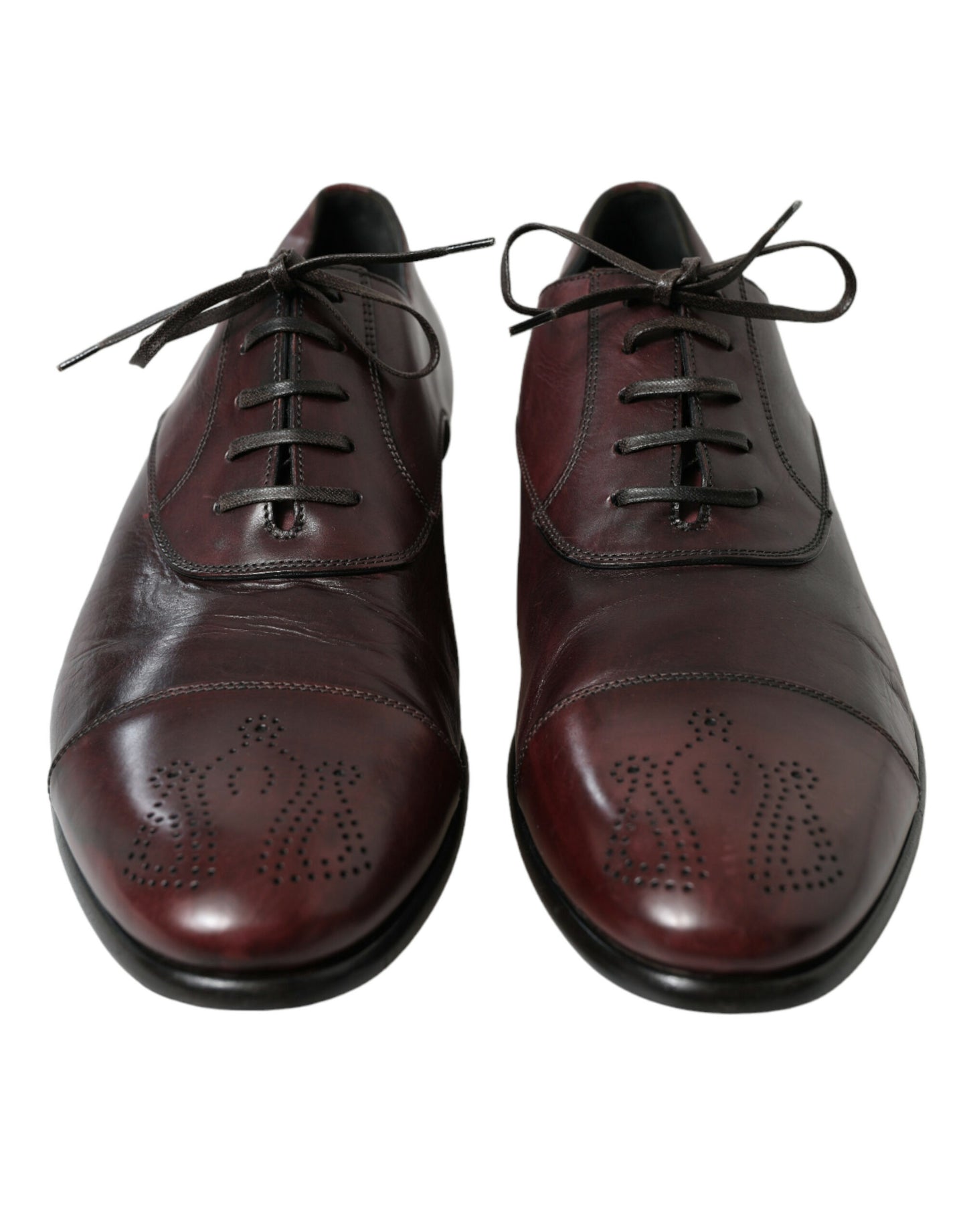  - Elegant Burgundy Leather Derby Shoes