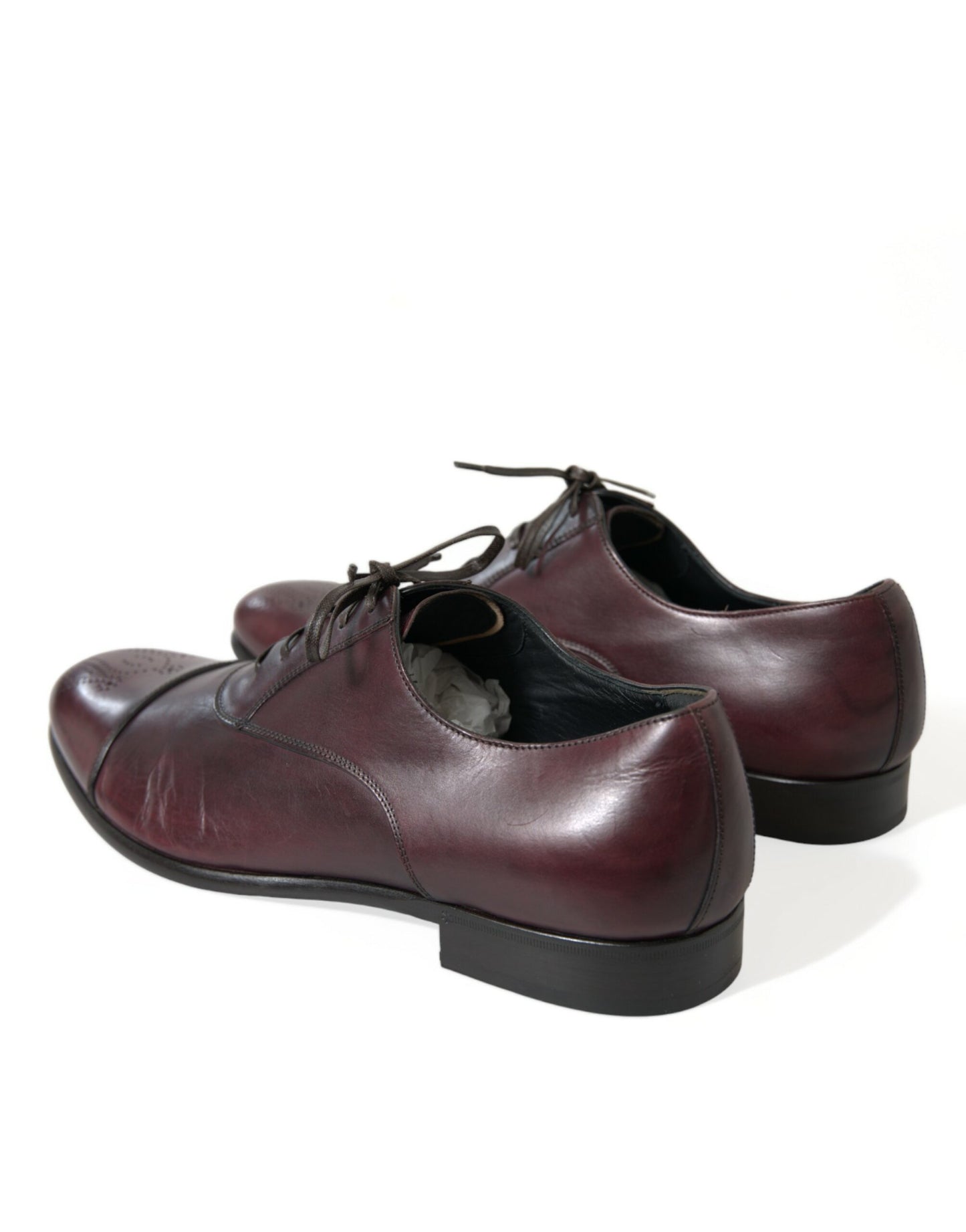  - Elegant Burgundy Leather Derby Shoes