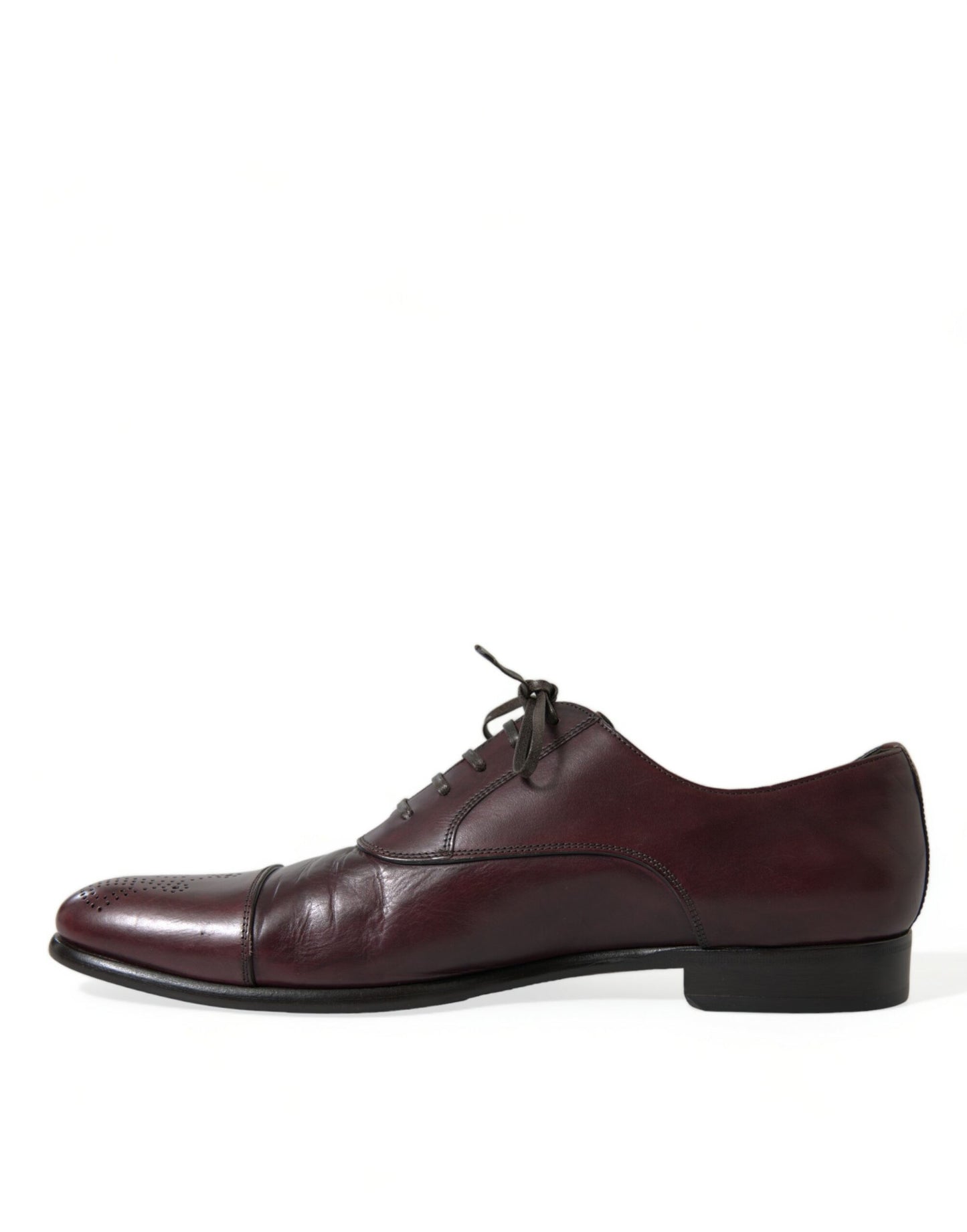  - Elegant Burgundy Leather Derby Shoes