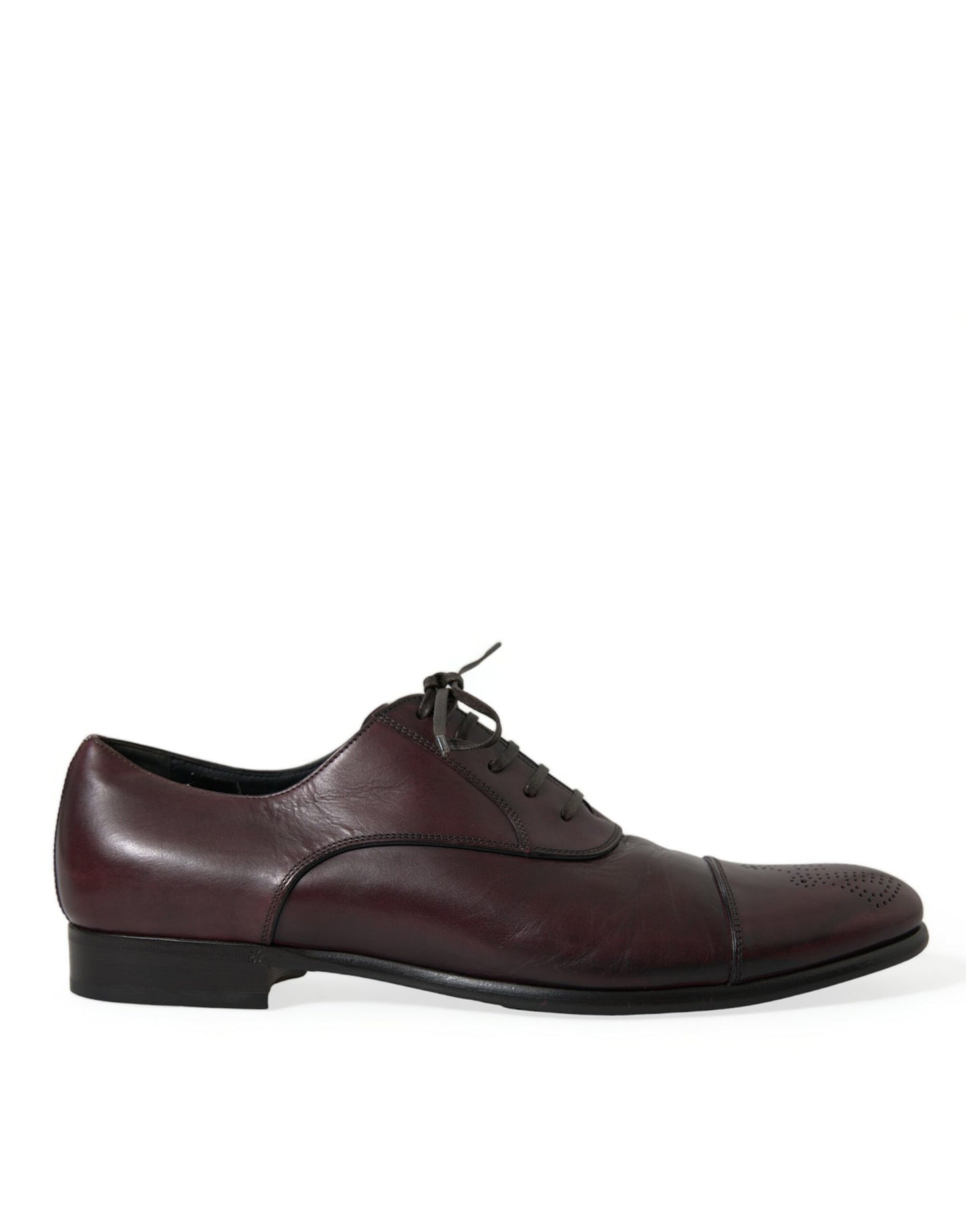  - Elegant Burgundy Leather Derby Shoes