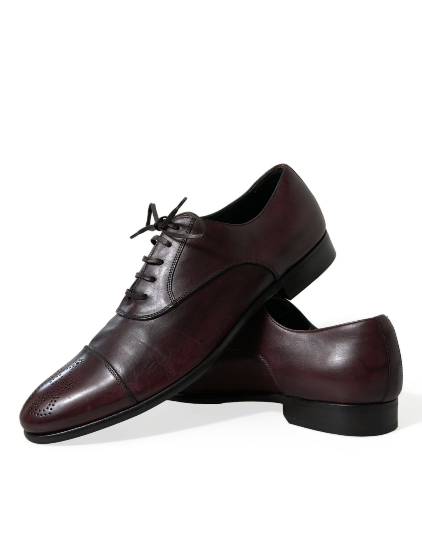  - Elegant Burgundy Leather Derby Shoes