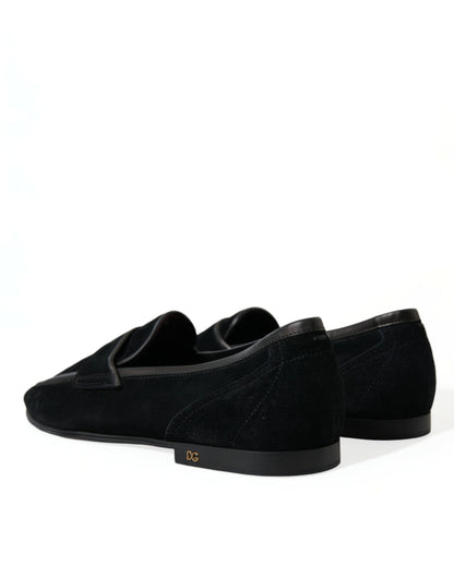  - Elegant Velvet Black Loafers for Men