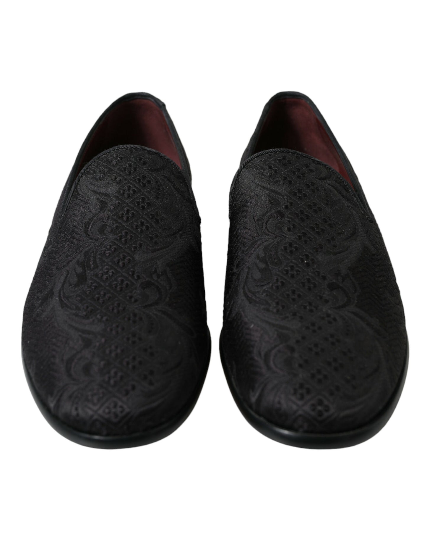  - Elegant Black Brocade Dress Loafers