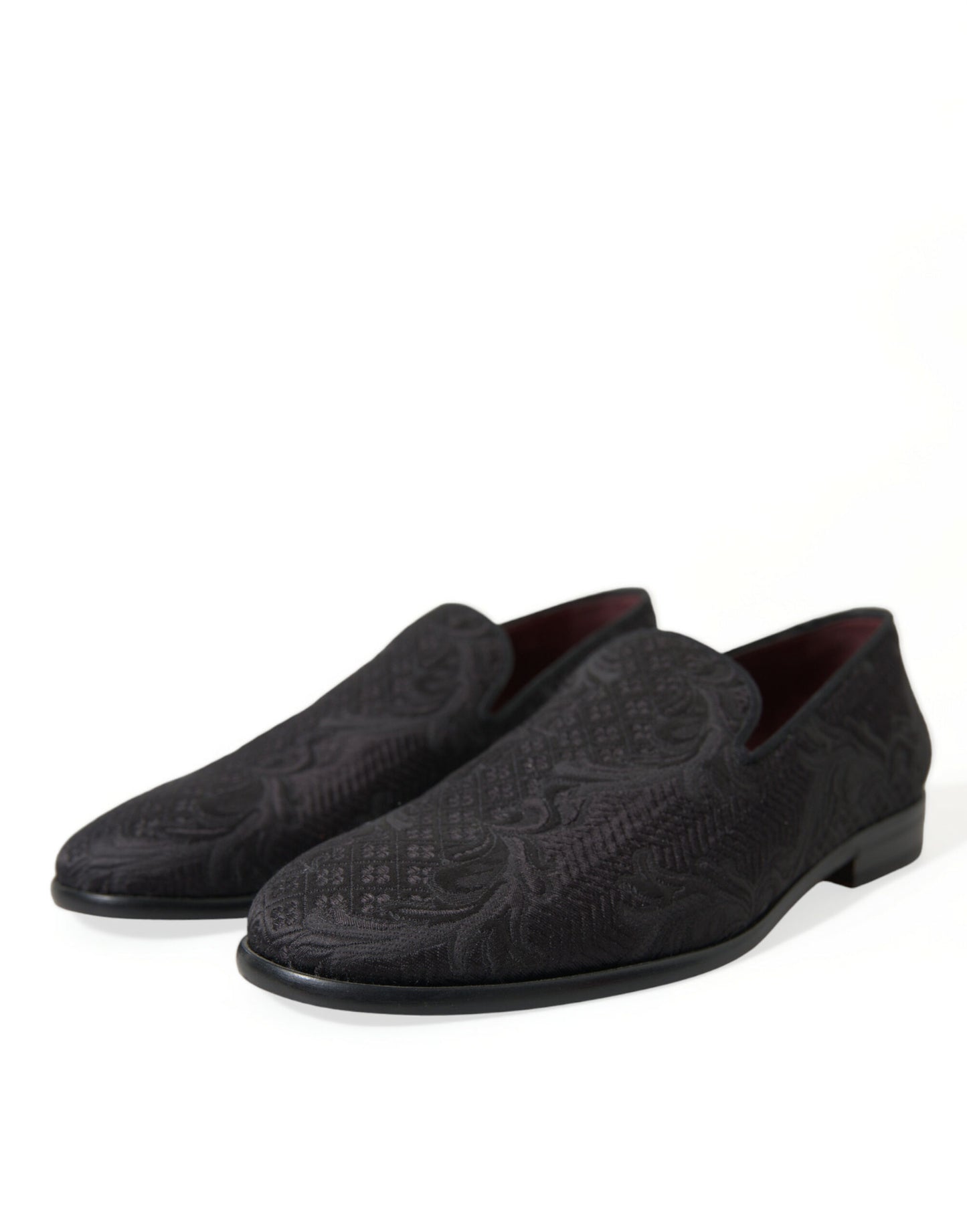  - Elegant Black Brocade Dress Loafers