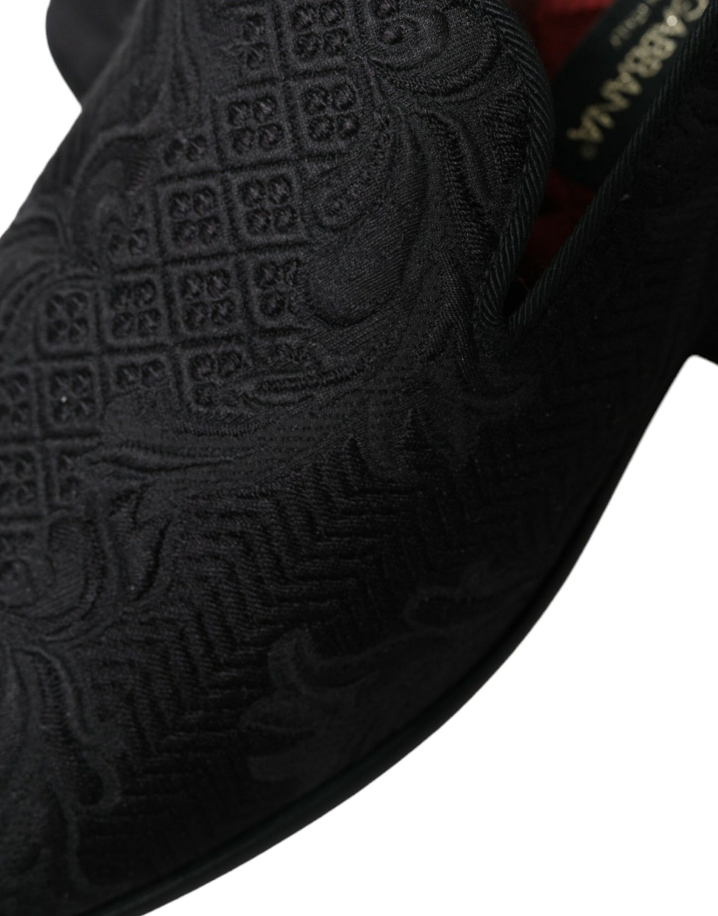  - Elegant Black Brocade Dress Loafers