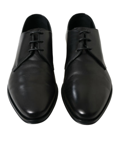  - Elegant Black Leather Derby Dress Shoes